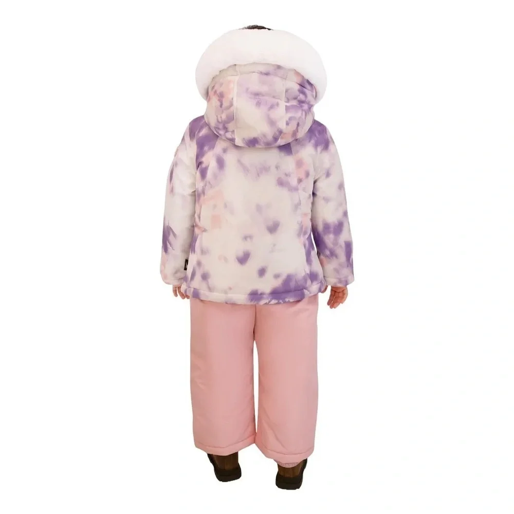 Spyder Kids Purple and Pink Tie-Dye Puffer Jacket